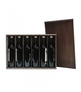 Caja de madera para seis botellas de vino