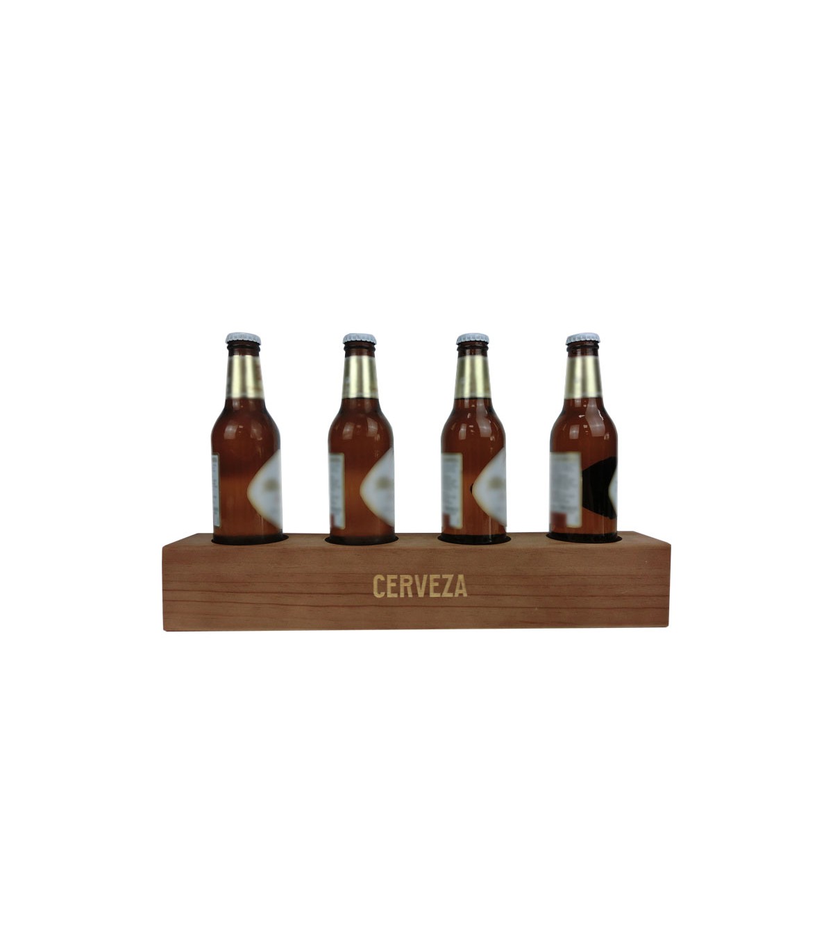 Taco de madera 100% personalizable. Expositor de madera para cervezas y o  refrescos