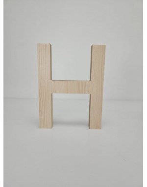 Letra H de madera maciza