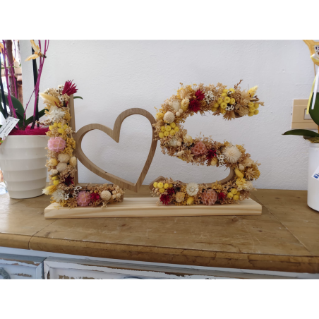 Iniciales con Corazón de Madera Personalizadas | Estuches Plamar