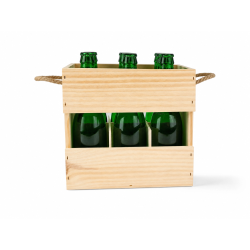Caja de Madera para  Tercios de Cerveza | Con Separadores y Asas