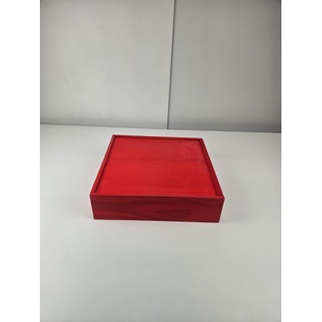 Caja Madera Roja Tapa Corredera | Outlet | Regalos Navidad