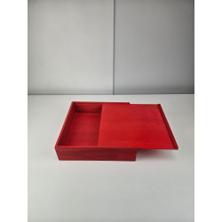 Caja Madera Roja Tapa Corredera | Outlet | Regalos Navidad