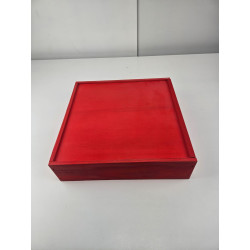 Caja Madera Roja Tapa Corredera | Outlet | Regalos Navidad