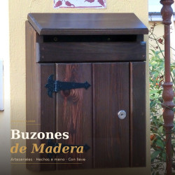 Buzón de Madera Rústico Artesanal con Llave