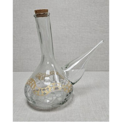 Porrón de Cristal Decorado 1L Serigrafía Dorada · Outlet 15€ | Estuches Plamar
