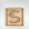 Caja Marco Madera con Colgador para Letra Inicial · 34×34 cm | Estuches Plamar