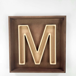 Caja Marco Madera con Colgador para Letra Inicial · 34×34 cm | Estuches Plamar