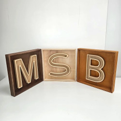 Caja Marco de Madera con Colgador · Para Letra Inicial Decorativa