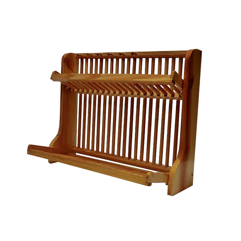 Escurreplatos de Pared Madera de Pino · 18 Platos · Outlet con Tara