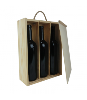 Caja de madera para 3 botellas