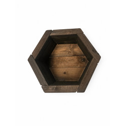 Jardinera Hexagonal  Madera Nogal 50x50 y 40x40