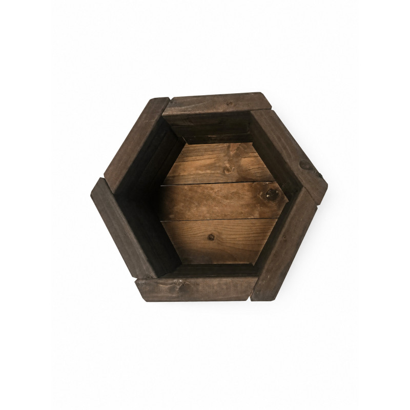 Jardinera Hexagonal  Madera Nogal 50x50 y 40x40