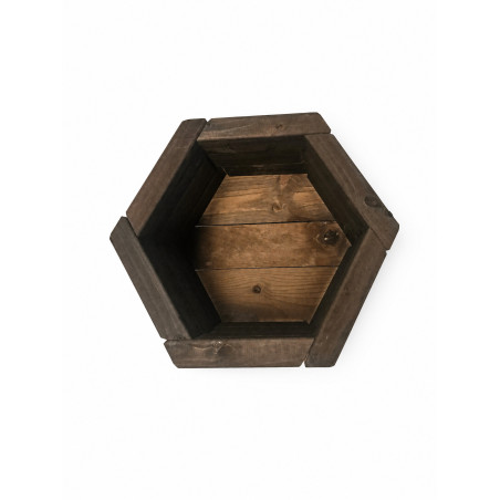 Jardinera Hexagonal  Madera Nogal 50x50 y 40x40