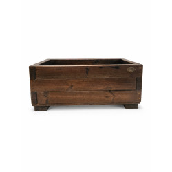 Jardinera Rectangular Madera Nogal 80x40x35 cm