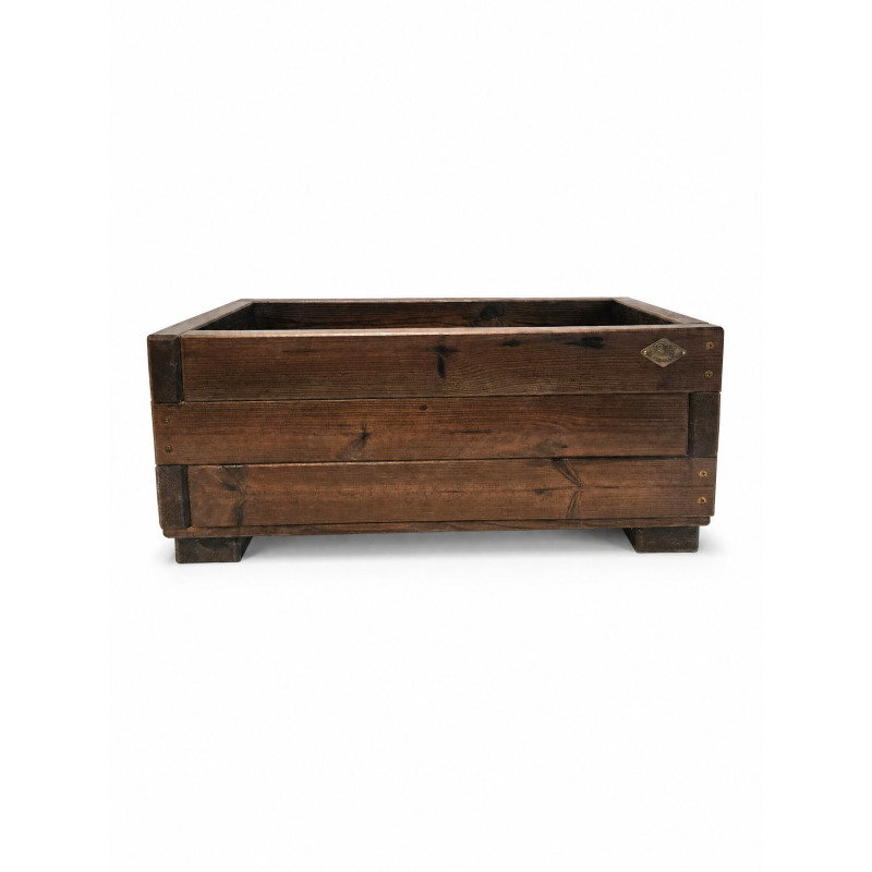 Jardinera Rectangular Madera Nogal 80x40x35 cm