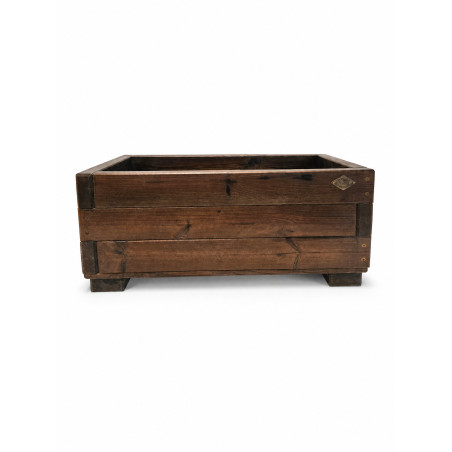 Jardinera Rectangular Madera Nogal 80x40x35 cm