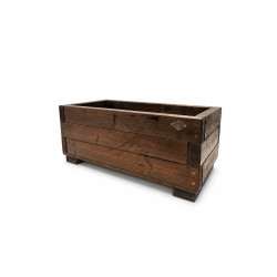 Jardinera Rectangular Madera Nogal 80x40x35 cm