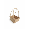 Cesta de Madera con Asa de Mimbre