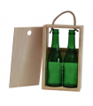 Caja de madera para 2 botellas de tercio de cerveza