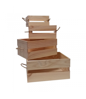 Caja de madera multiuso con cuerdas