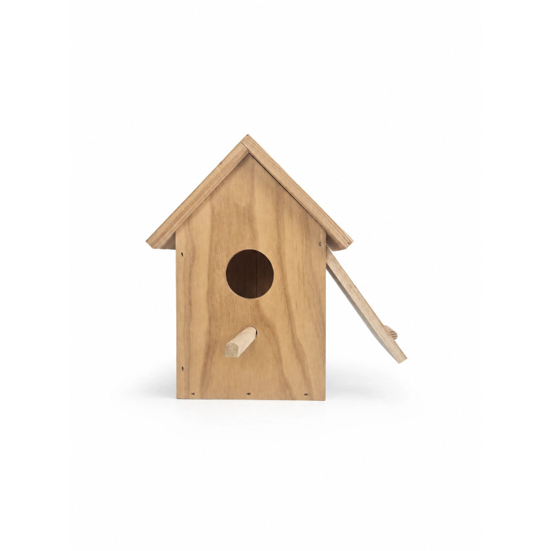 Casita de madera para pájaros con colgador