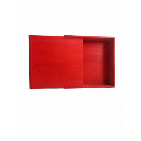 Caja Madera Roja Tapa Corredera | Outlet | Regalos Navidad