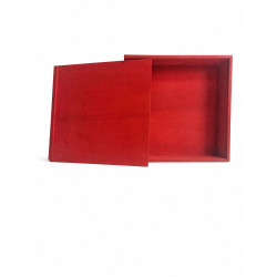 Caja Madera Roja Tapa Corredera | Outlet | Regalos Navidad