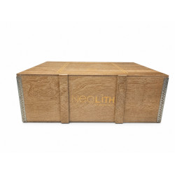 Caja de madera reforzada con tapa