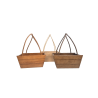 Cesta de Madera con Asa de Mimbre