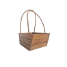 Cesta de Madera con Asa de Mimbre