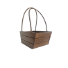 Cesta de Madera con Asa de Mimbre